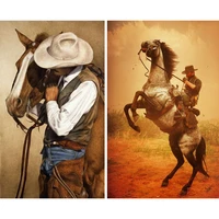 5d diy western cowboy and horse diamond painting full drill embroidery cross stitch mosaic home decor sticker craft kit gift