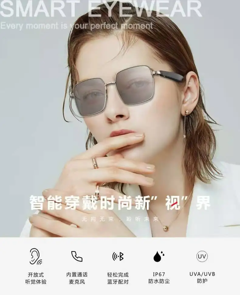 New Smart Glasses TWS Wireless Bluetooth Audio Sunglasses Waterproof Earphones Sports Headset Music Sunglasses f003