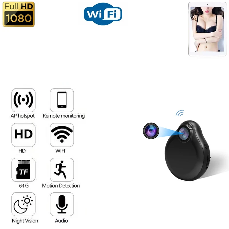 Каплевидная форма Беспроводной Wi-Fi мини Камера домашнего видеонаблюдения IP