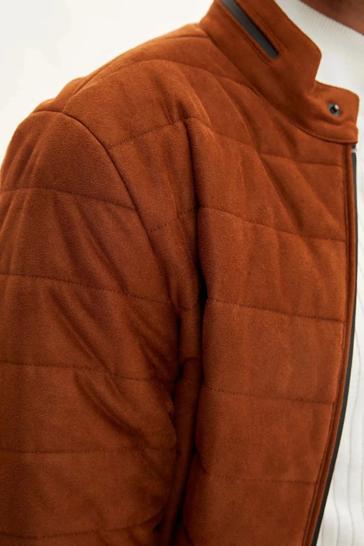 DeFacto мужская мода на молнии чистый цвет утолщенная куртка Мужская повседневная