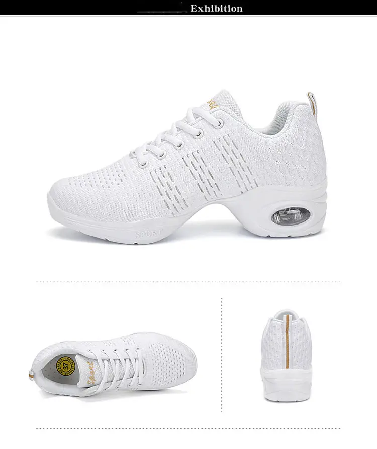 New Women's Modern Dance Sneakers Soft Outsole Lightweight Breathable Dancing Shoes Female Outdoor Fitness Sports Dance Shoes
