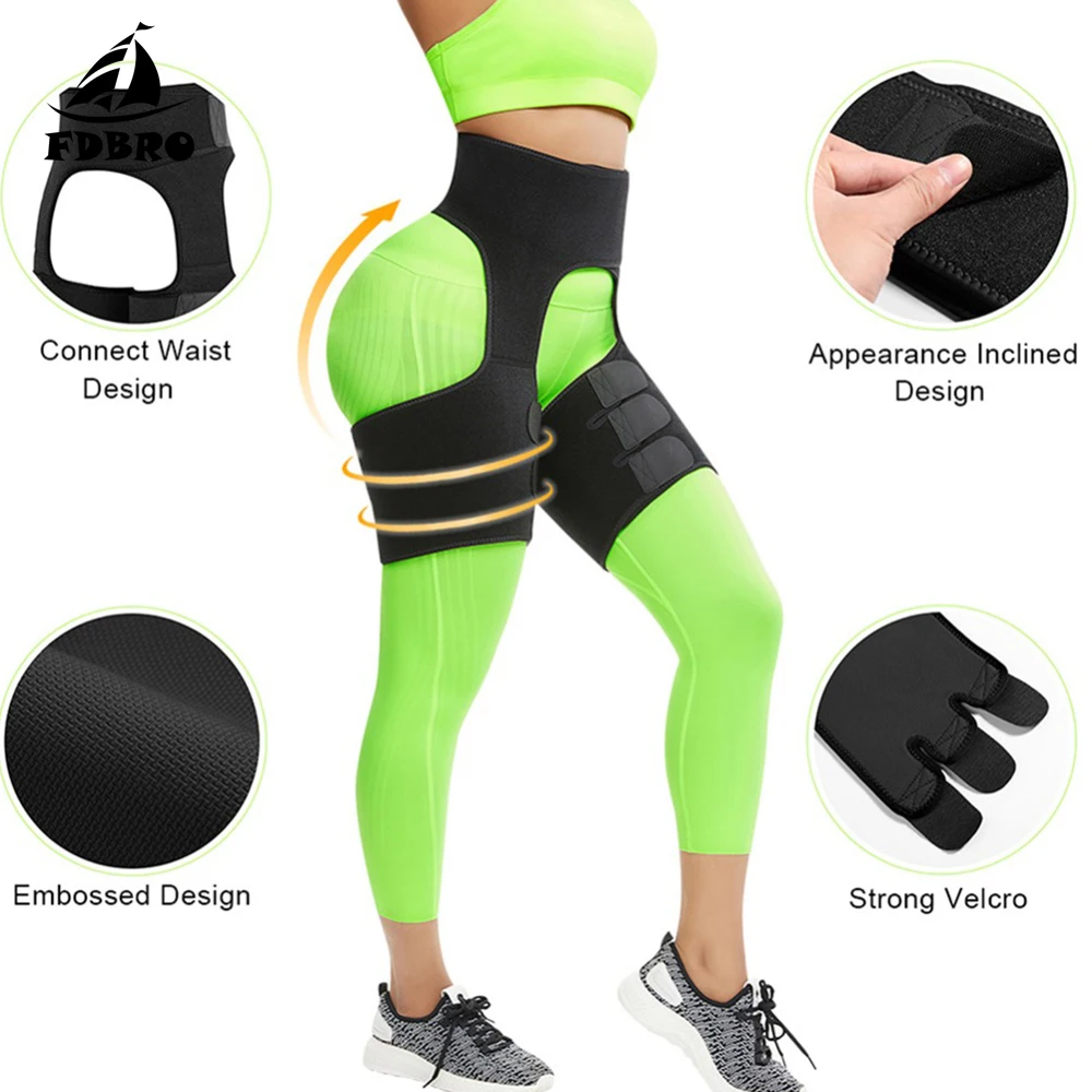 FDBRO пояс для ног прикрепляющий триммер бедер пота потеря веса неопреновый ремень