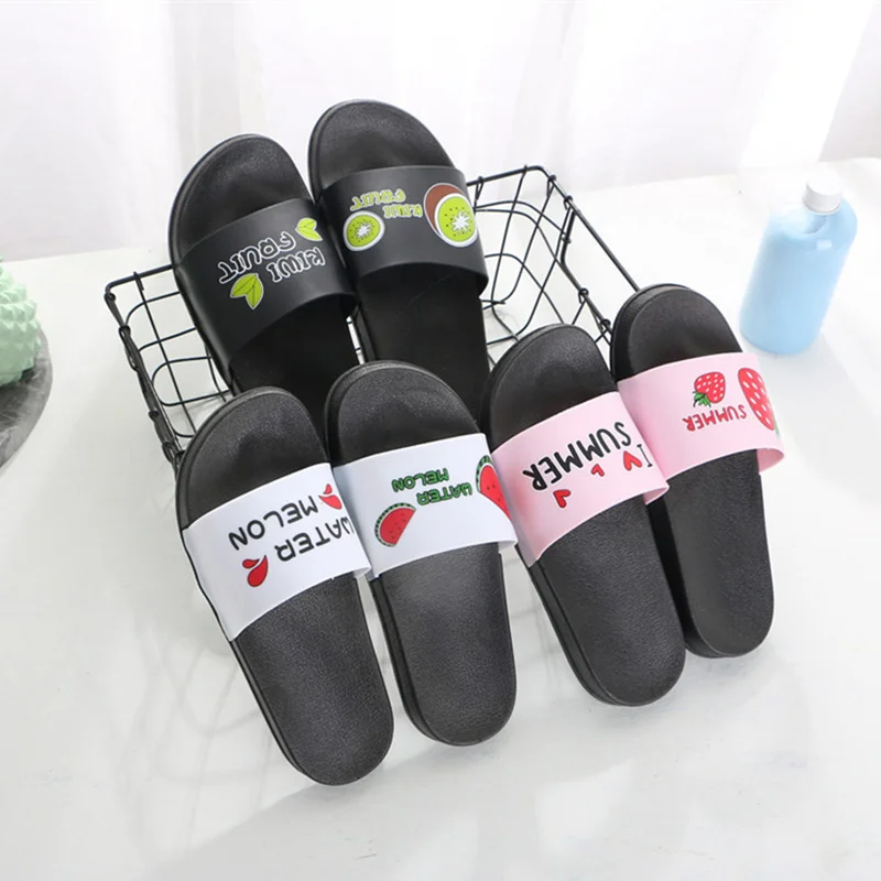 Women's Home Flat Slippers Woman Ladies Fruit Print Flip Flops Summer Shoes Casual Comfortable 36 40 Open Toe 2020|Тапочки| |