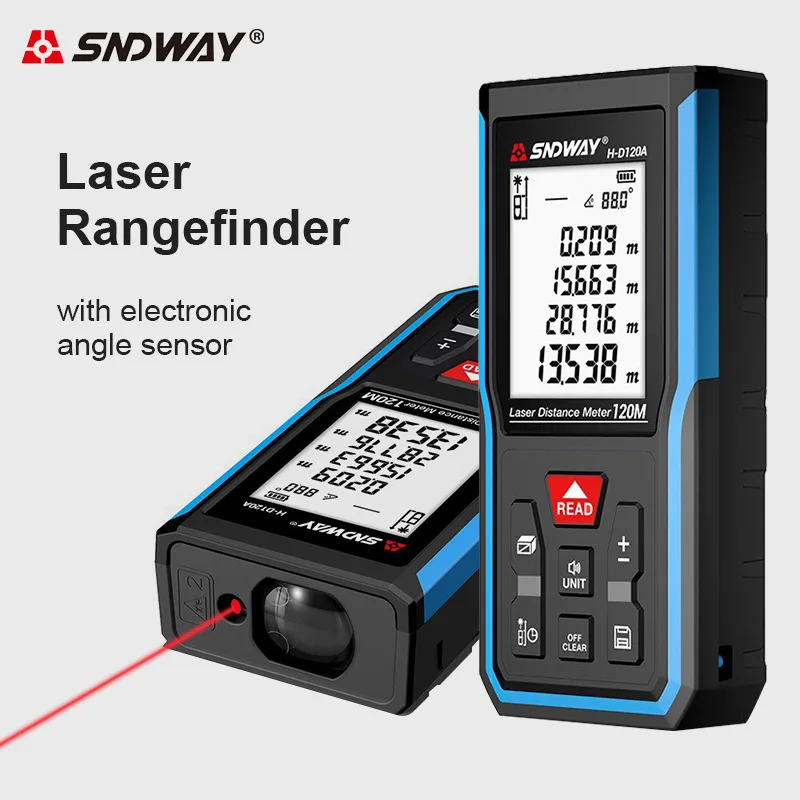 

SNDWAY Laser Tape Measure Laser Rangefinder 120m 100m 70m 50m Laser Distance Meter Electronic Level Ruler Range Finder Tool
