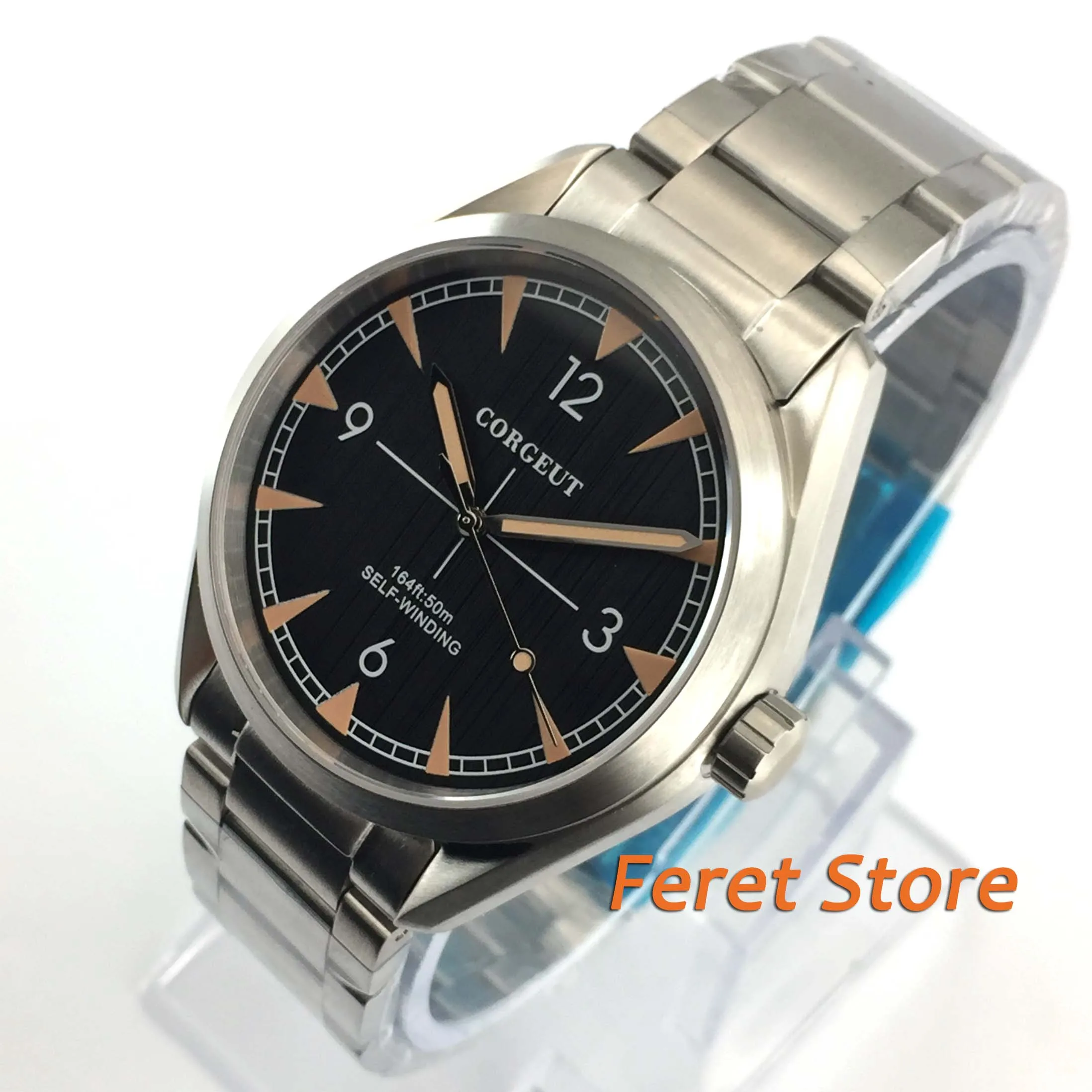 Роскошный бренд Corgeut 41 мм Мужские часы водонепроницаемые автоматические мужские