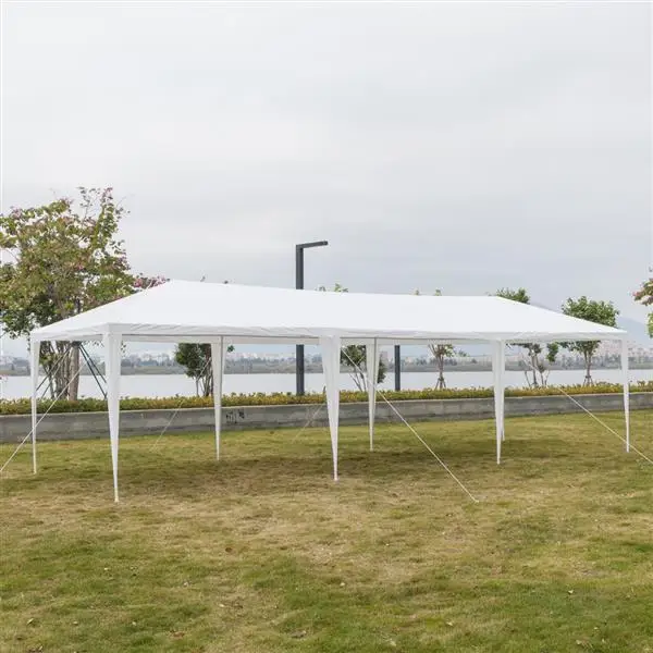 Carpa impermeable de cinco lados de 3x9m, tuber&iacute;a de hierro de tela PE con tubo en espiral adecuado para bodas, camping, estacionamiento y otras fiestas-2