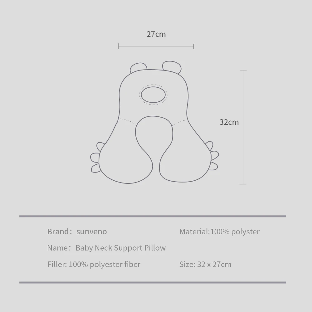 

Sunveno Baby Neck Head Support Pillow Chin Supporting Patented Travel Pillow, Keeps Head from Bobbing up and Down for Baby 6-24M