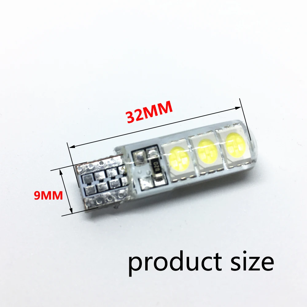 

4 шт. T10 W5W LED 6 SMD 194 2825 WY5W авто парковочная лампа силикагель водонепроницаемый клин легкий силиконовый чехол в виде автомобиля для чтения купо...