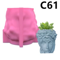 3d silicone molds girl avatar silica gel mould succulent plant pot home decor diy cactus plaster clay resin craft c61