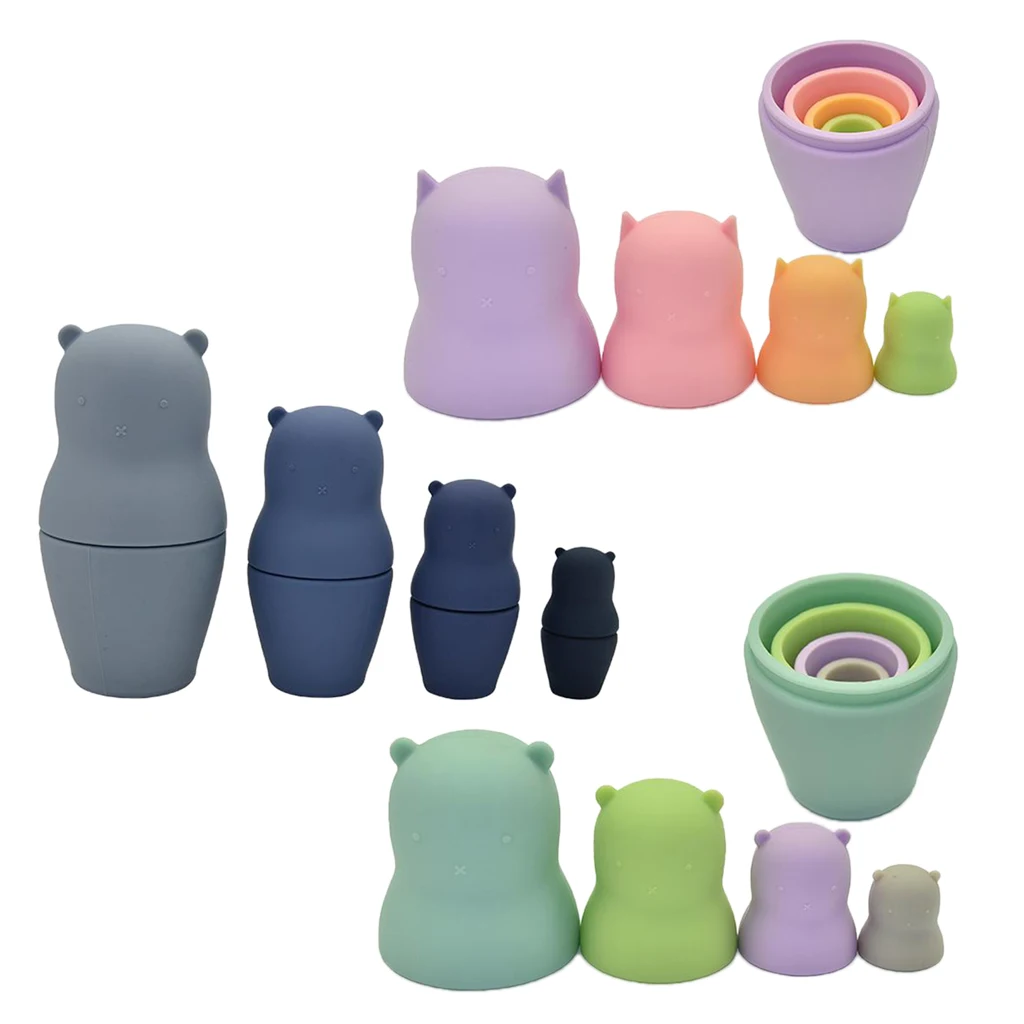 

4PCS Baby Stacking Soft Teethers Teething Building Doll Development Toys