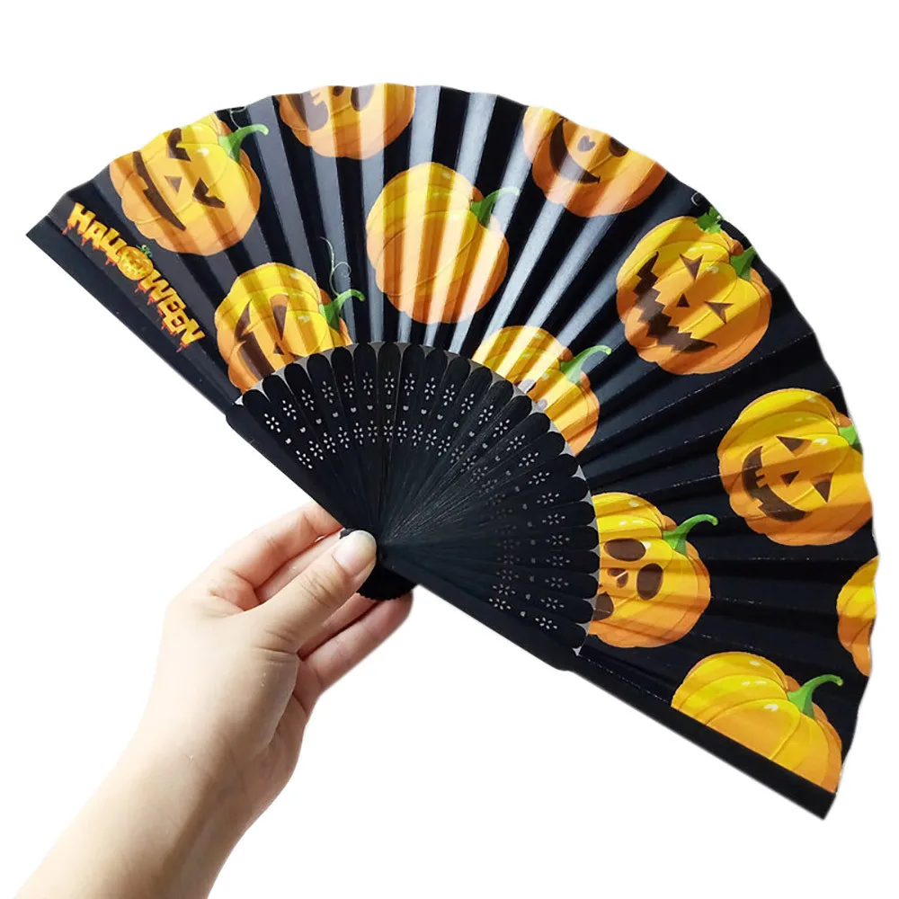 Хэллоуин тыква Череп искусственная кожа ручная резьба бамбук Складной