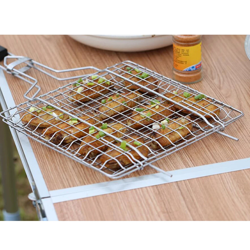 

Portable Grilling Basket 430 Stainless Steel BBQ Barbecue Tool for Fish