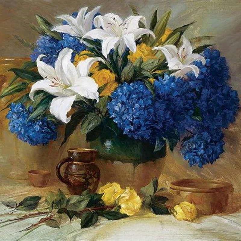 

Алмазная вышивка 5D "сделай сам", картина маслом, Изысканные цветы, круглая алмазная живопись, украшение HYY