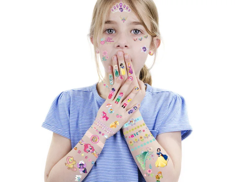 

Disney Children's Nail Stickers Cartoon Tattoo Stickers Set Ear Nail Stickers Nail Art Toys Hobbies Pretend Play Beauty Fashion