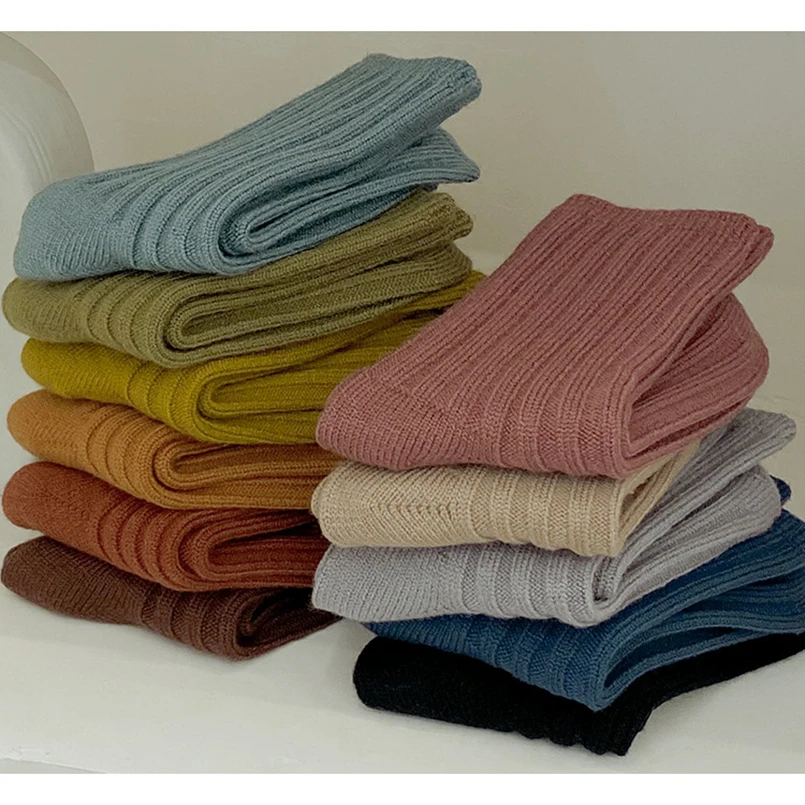 Носки вязаные детские из теплые носки до лодыжки хлопка ярких цветов | Детская