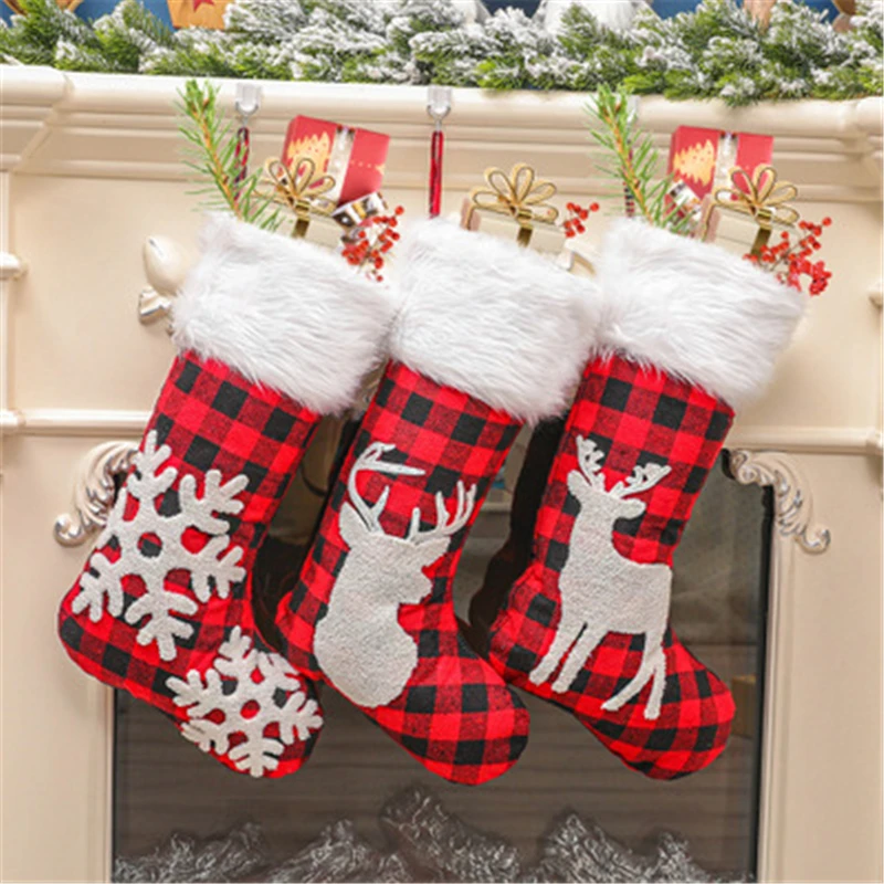 2021 Рождественские носки новогодний мешок подарочная конфетная сумка Noel