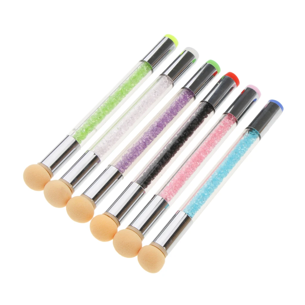 

Dual Ended Nail Art Sponge Silicone Head Stamper Brush Paint Dotting Gradient Blooming UV Gel Pen