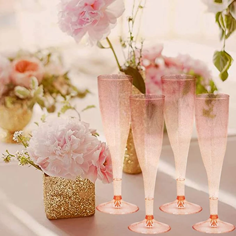 

Plastic Champagne Cups Disposable Clear Glasses for Party Plastic Toasting Glasses Mimosa Glasses Wedding Party 20 Packs
