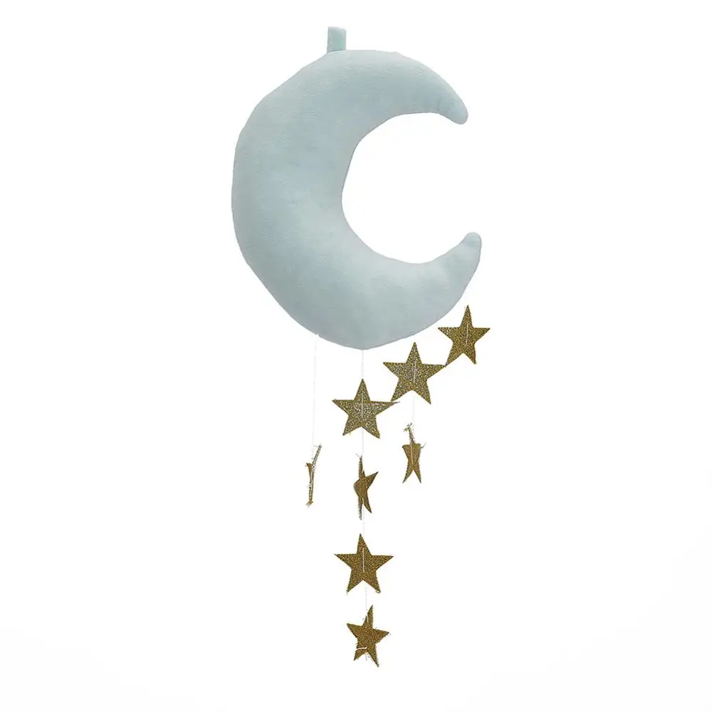 blue1 gold stars Детские украшения, скандинавские, луна, звезды, струны, украшения, игрушки, детская кровать, детская кроватка, бампер, палатка, Декор, украшения, реквизит для фотографии - Цвет: blue1 gold stars