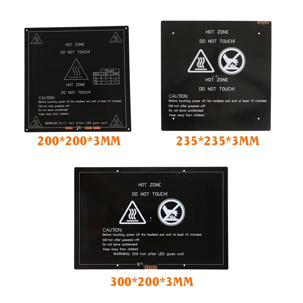 

12V 24V Upgraded MK3 Heated Bed PCB Aluminum Heatbed HotBed 3D Printer Part 235x235mm 220x220mm 300x200