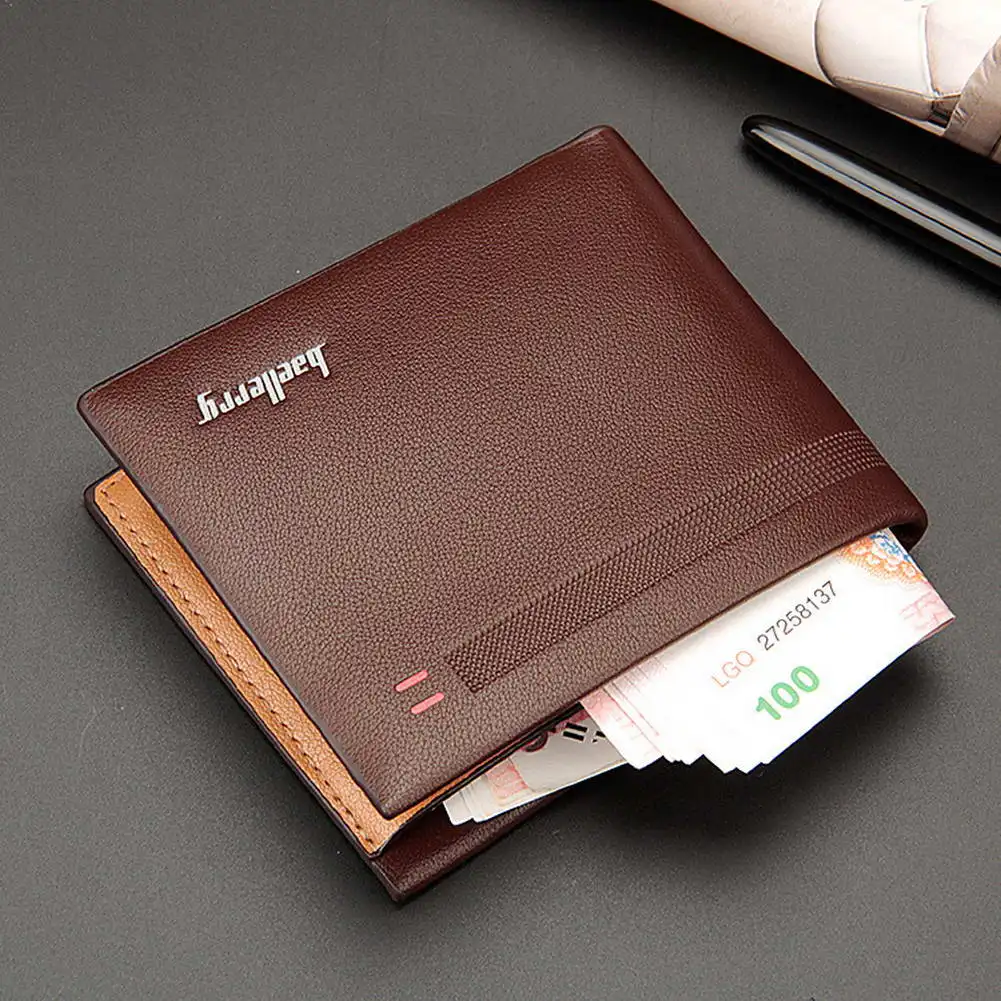 

Men Bifold Wallets Slim PU Leather Vintage Travel Purse with Multi Card Slots -OPK