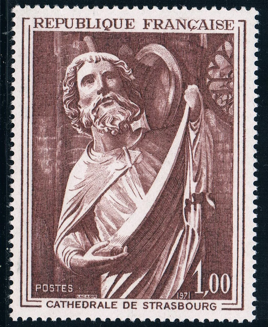 FR3035 Французский штамп 1971 арт серия церковная скульптура Мэтью 1 шт. новые