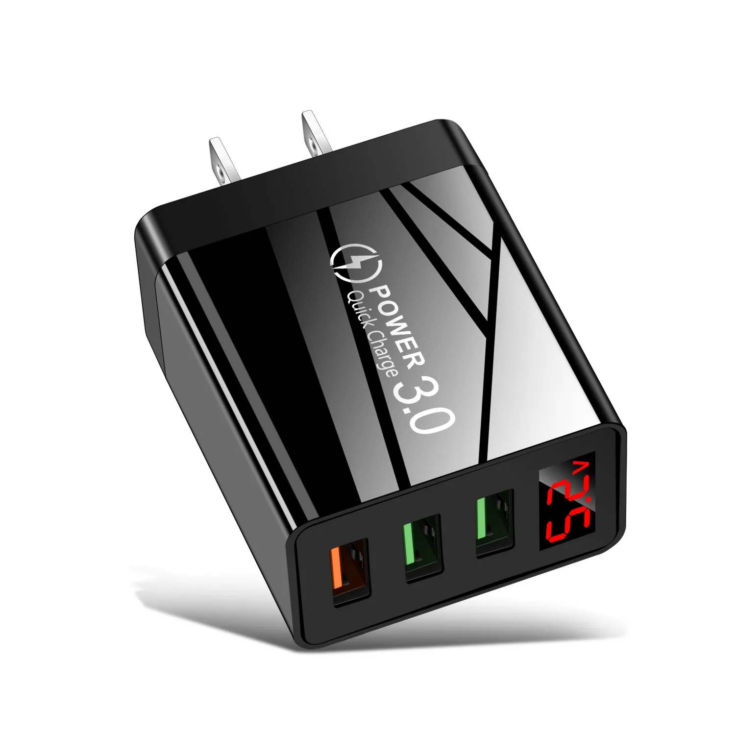 Зарядное устройство с 3 USB-портами и цифровым дисплеем |