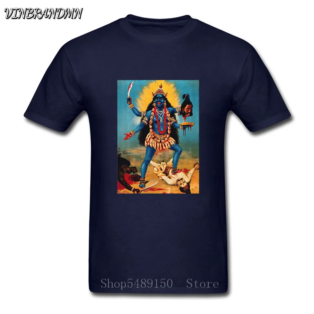 Футболка с принтом индийской богини Бога Кали Мужская буддийская ЛУЧШАЯ