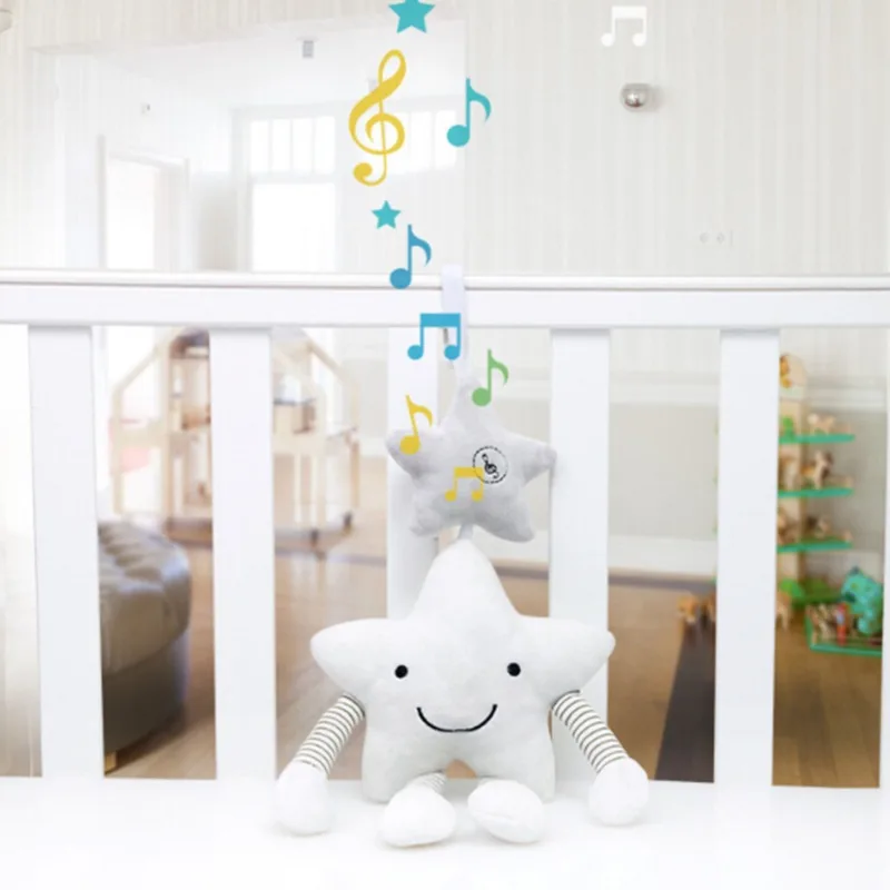 New Baby Toys For Stroller Music Star Crib Hanging Newborn Mobile Rattles On The Bed Educational Plush 0-12 Months | Игрушки и хобби