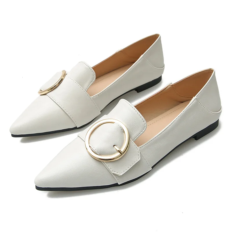 Обувь больших размеров женские лоферы на плоской подошве кожаная обувь без