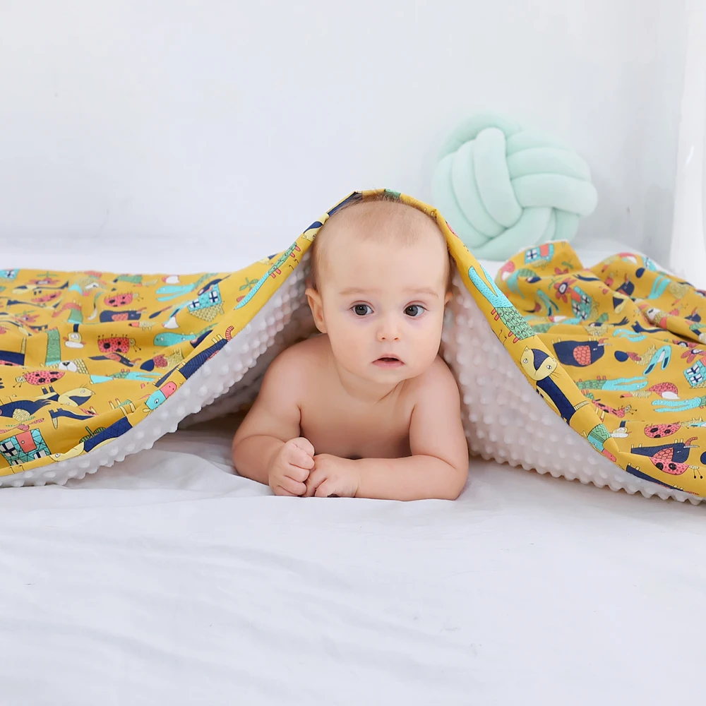 

New Cotton Baby Blankets Newborn Soft Cotton+Plush Baby Blanket Swaddle Wrap Cloth Baby Bedding Article Stroller blanket