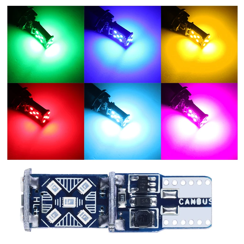 

1/7pcs Car Signal Lamp T10 Wide Light CANBUS W5W 2016 15SMD Highlight Decoding Led Bulbs For Turn Signal Light Car Accessories