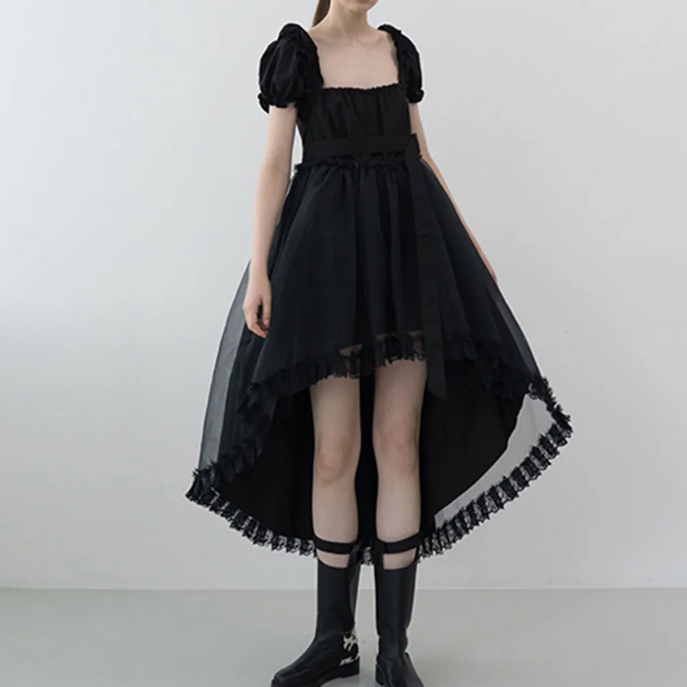 Платья для выпускного вечера до середины икры с коротким рукавом асимметричное