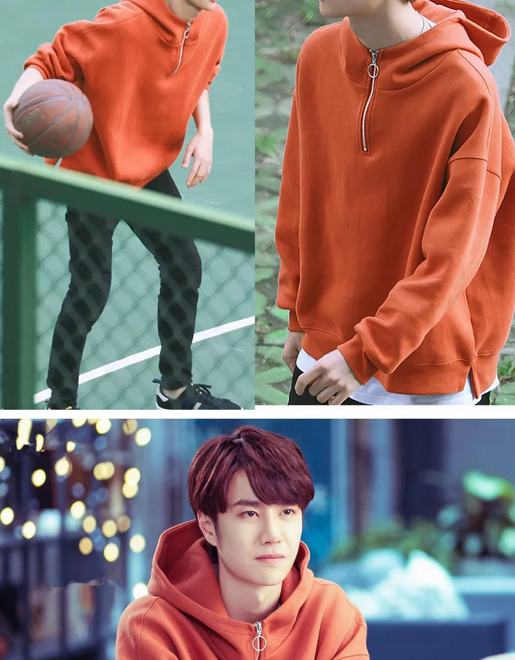Go Go Squid! Li Xian Wang Yibo Nam Joo Hyuk Style Solid Hoodies Sweatshirts Women Men Couple Zipper Hooded Tops Thick Pullovers
