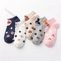 cartoon cotton socks women new korean japanese cute funny short socks for ladies spring summer autumn kobieta skarpety