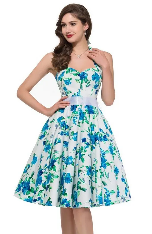 B08 Женское черно-белое платье в горошек большие качели Vestidos ретро халат повседневное выпускное вечернее платье рокабилли 50s 60s Pinup винтажные платья - Цвет: B08