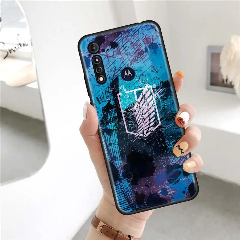anime attack on titan case for motorola moto g8 play g 5g power lite e6s stylus one hyper edge fusion plus tpu phone cover free global shipping