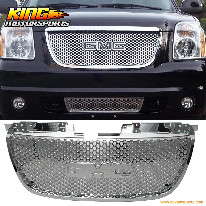 Подходит для 2007 2012 07 13 GMC Yukon Denali Chrome ABS передний бампер решетка 2008 США Внутренняя