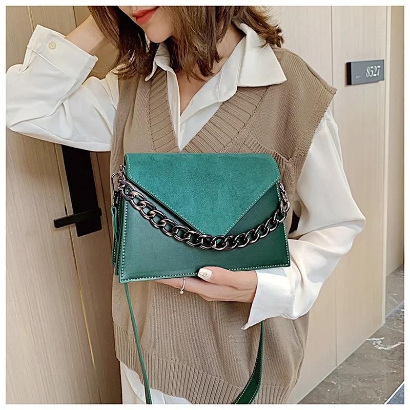 

2021 New Brand Designer Retro Frosted Chain Small Square Bag Female High-quality Leather Fashion Lady One-shoulder Messenger Bag