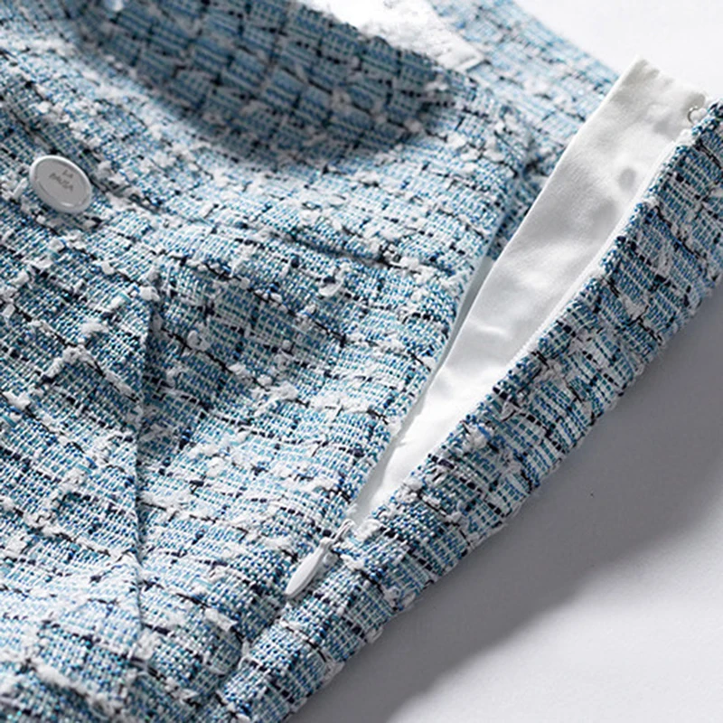 Женские повседневные брюки в стиле ретро Синие Клетчатые Брюки до щиколотки с