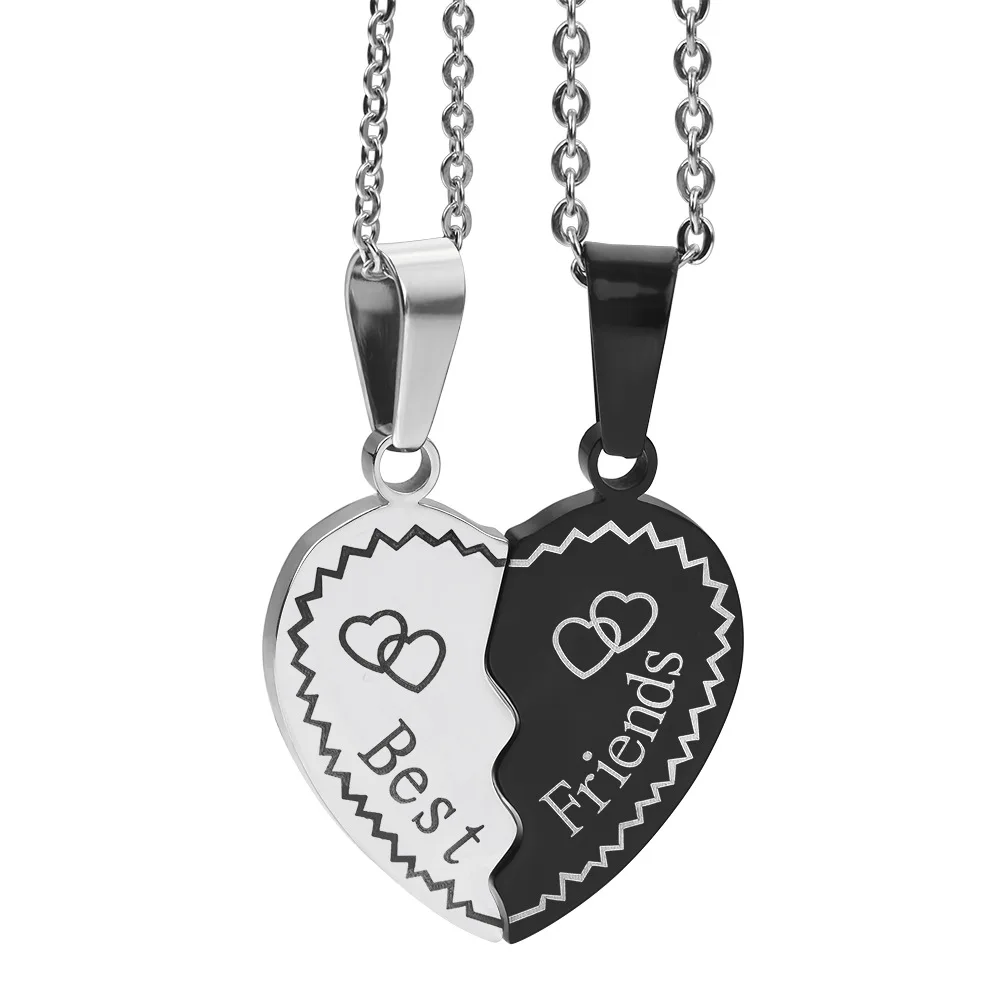 

European And American Personality Good Friends Series Can Be Spliced Love Best Friends Couple Necklace Stainless Steel Necklace