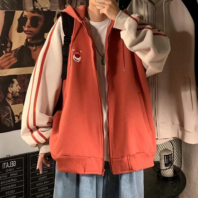 2021 Women Sweetshirts Autumn Zipper Cardigan Hooded Sweater Harajuku Port Style Loose Casual Top Hoodies Kawaii Y2k Tops Itself
