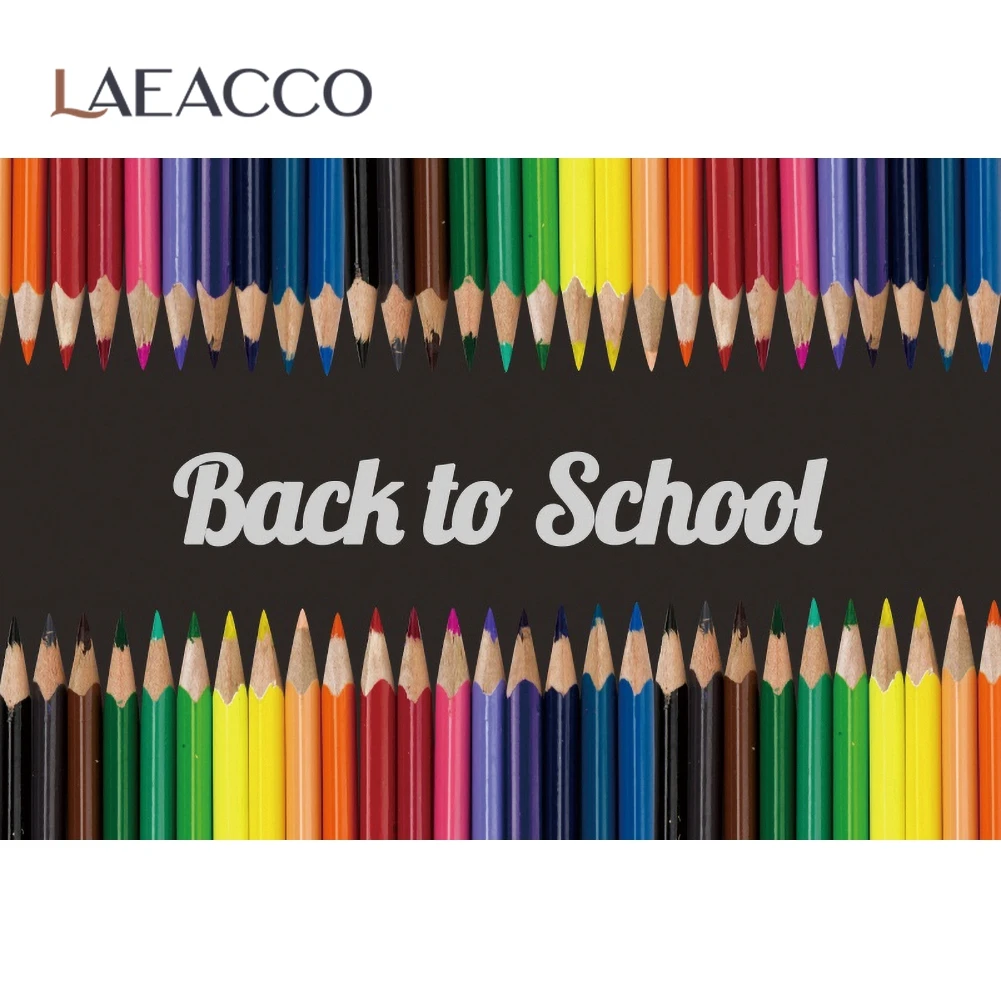 Laeacco цветной карандаш Black Board Back To School вечерние плакат баннеры фон для фотосъемки