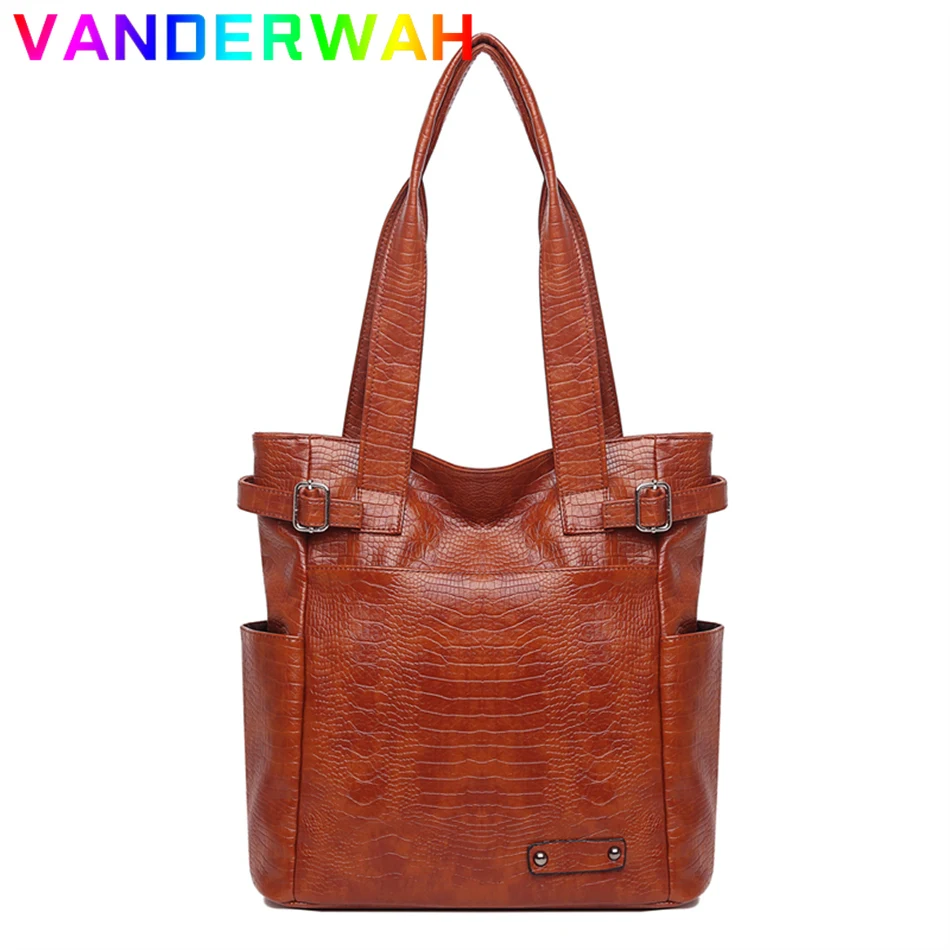 

Повседневная Сумка-тоут, роскошная сумка аллигатора на плечо для женщин, Высококачественная дизайнерская мягкая PU кожаная сумка и кошелек, ...