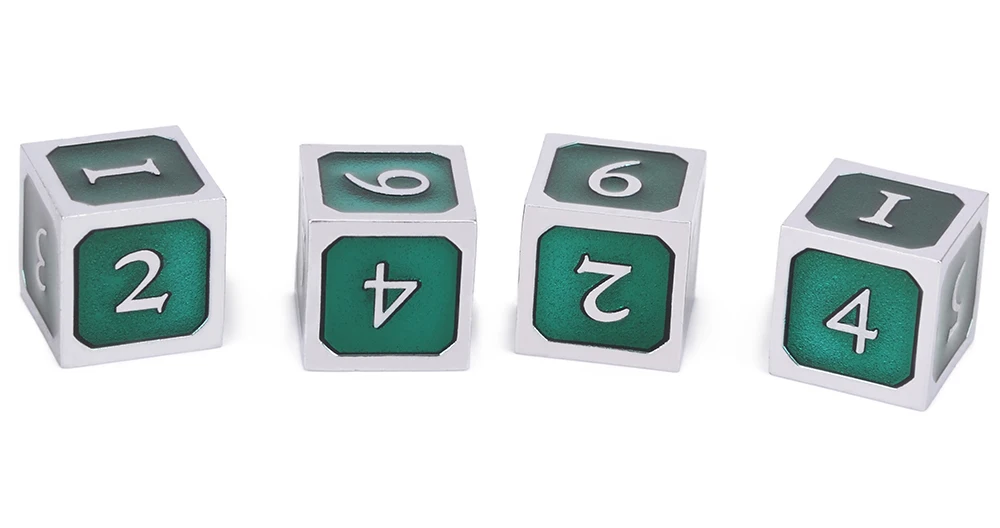 Набор из 4 D6 металлических игральных костей для D& D ролевых игр и настольных игр