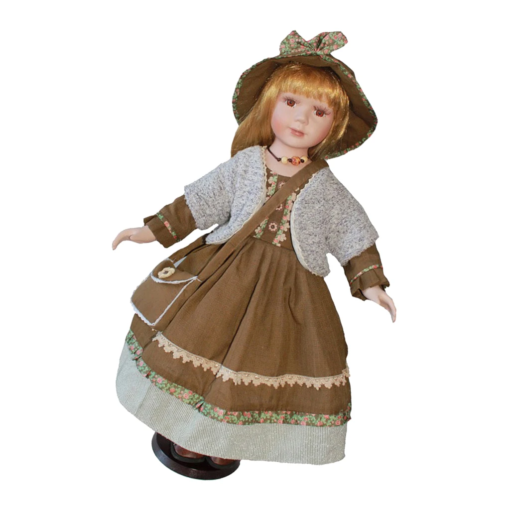 Коллекционная кукла Викторианская леди из фарфора 12 дюймов 1/3 для кукольного домика - подарок на день рождения для детей и взрослых.