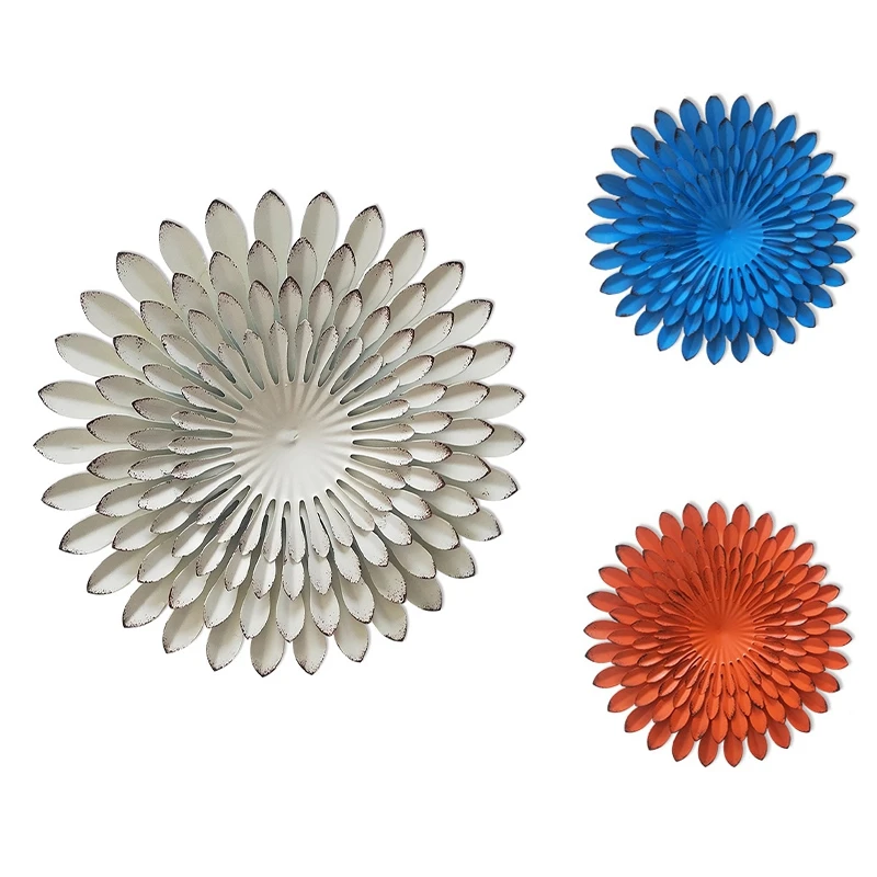 

12 Inch Iron Art Emulation Flower Ornament Home Wall Hanging Flower Ornament Decor Living Room Sunflower Decor