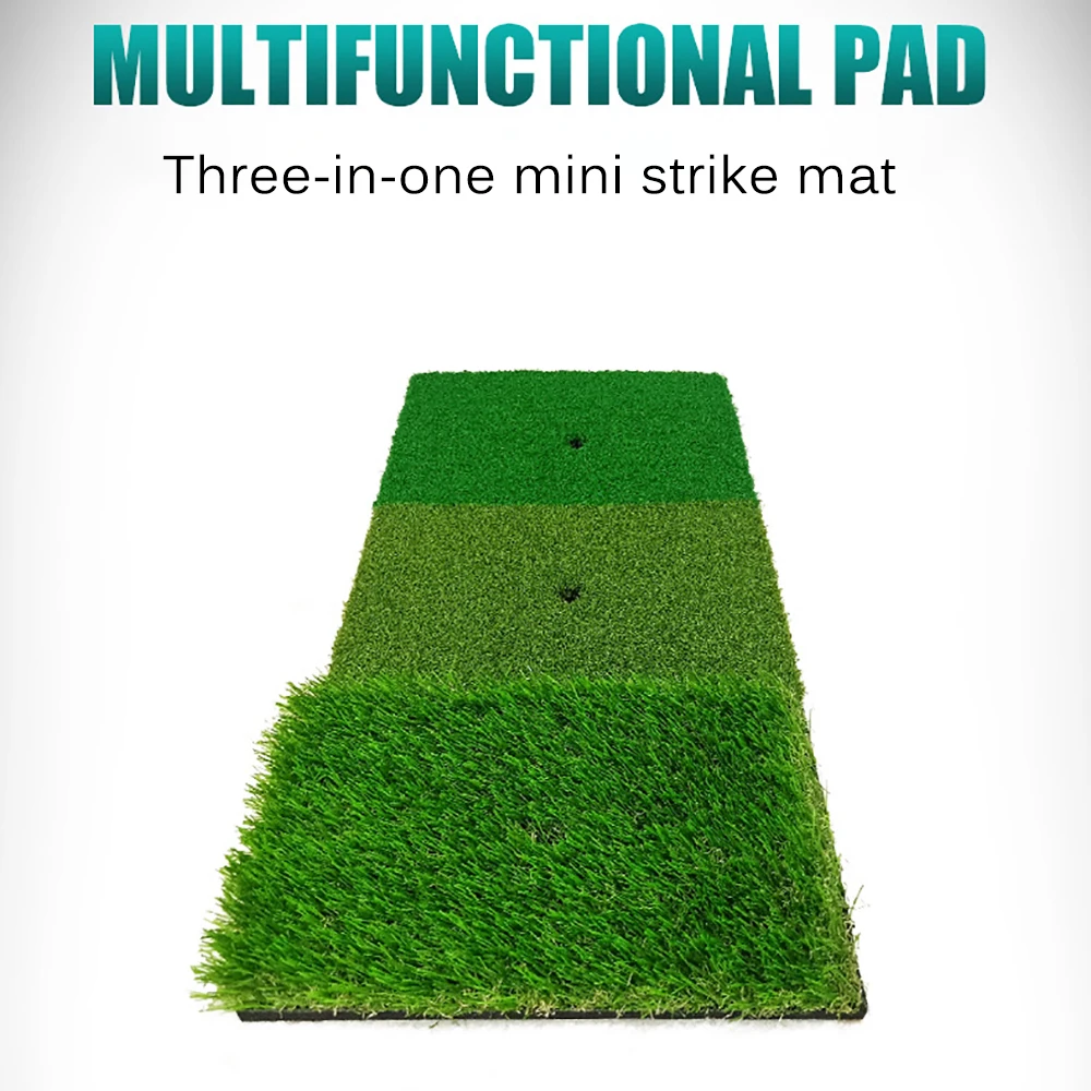 

Outdoor/Indoor Sports 3-In-1 Golf Hitting Mat Golf Swing Practice Grass Mat Indoor Swing Practice Mat Multifunctional Golf Mat