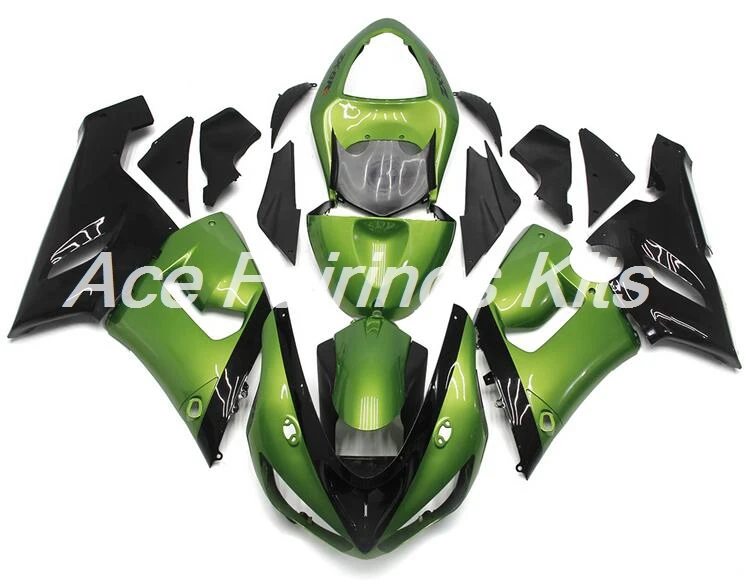 

4Gifts New ABS Full bike fairing kit Fit for Kawasaki ZX6R 2005 2006 ZX-6R 05 06 Ninja 636 fairings bodywork set green black