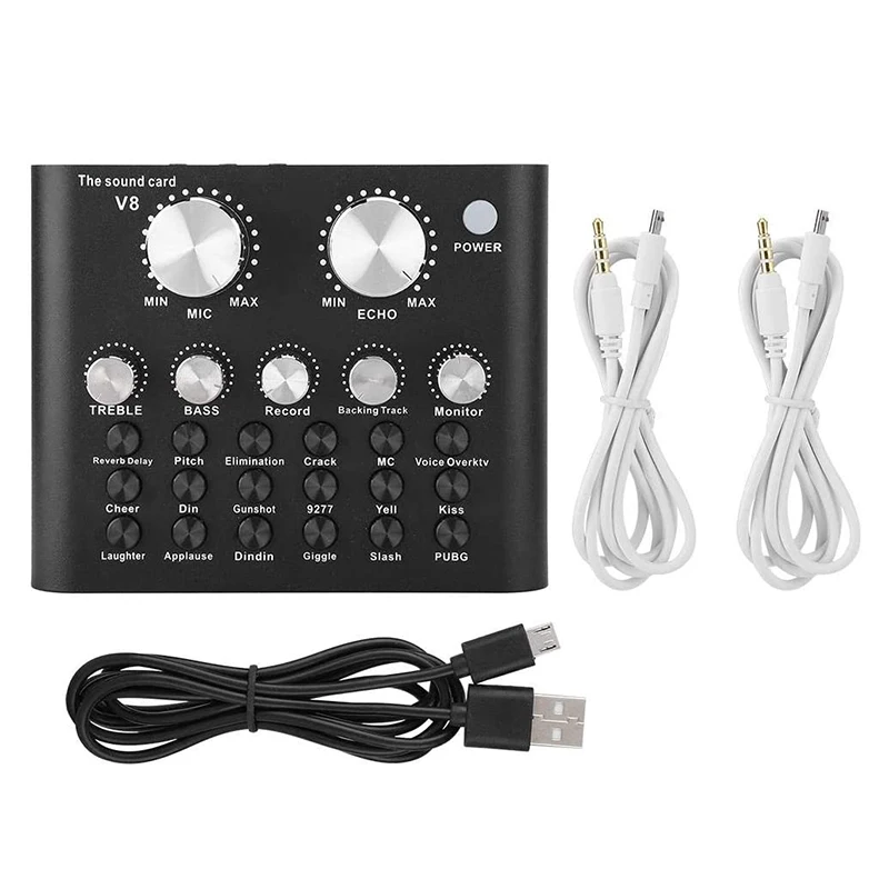 USB-звуковой интерфейс V8 Интеллектуальный Регулируемый громкость звуковой микшер
